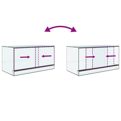 HABITATY DLA GADÓW I PŁAZÓW BIAŁY 80X40X40CM SZKŁO