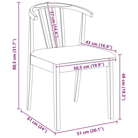 KRZESŁO JADALNIANE 2 SZT. JASNOBRĄZOWY I JASNY
