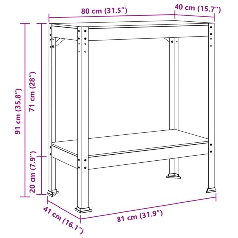 ŁAWY ROBOCZE CZARNY 81X41X91CM