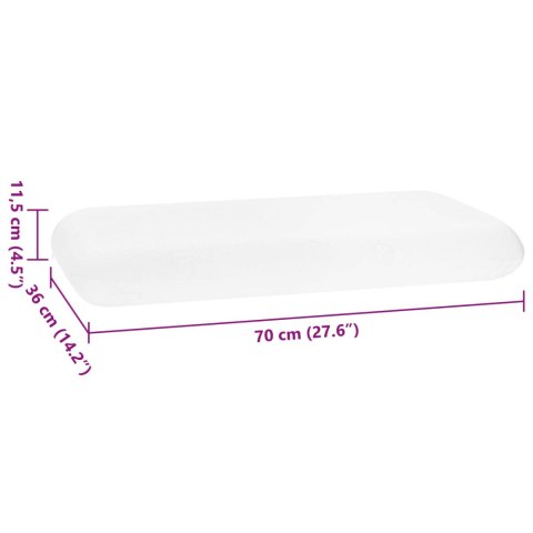 PODUSZKA DO SPANIA GŁADKI BIAŁY 70X36X11,5CM