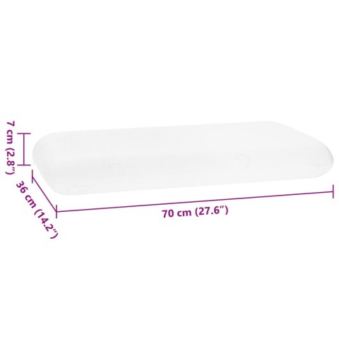 PODUSZKA DO SPANIA GŁADKI BIAŁY 70X36X13CM