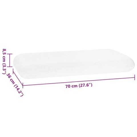 PODUSZKA DO SPANIA GŁADKI BIAŁY 70X36X13CM