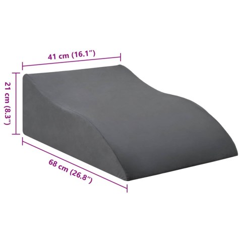 PODUSZKA POD NOGĘ KLIN ERGONOMICZNA SZARA 68X41X21CM WYGODNA RELAKS MOCNA 21CM