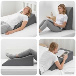 PODUSZKA POD NOGĘ KLIN ERGONOMICZNA SZARA 68X41X24CM WYGODNA RELAKS ELEGANCKA