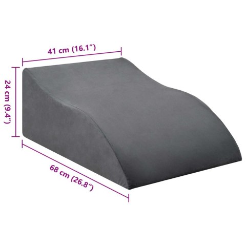 PODUSZKA POD NOGĘ KLIN ERGONOMICZNA SZARA 68X41X24CM WYGODNA RELAKS ELEGANCKA