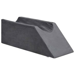PODUSZKA POD NOGI KLIN ERGONOMICZNA SZARA 68X25X21,5CM AKSAMITNA RELAKS MOCNA