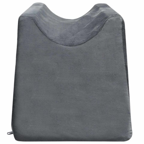 PODUSZKA POD NOGI KLIN ERGONOMICZNA SZARA 68X25X21,5CM AKSAMITNA RELAKS MOCNA