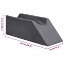 PODUSZKA POD NOGI KLIN ERGONOMICZNA SZARA 68X25X21,5CM AKSAMITNA RELAKS MOCNA
