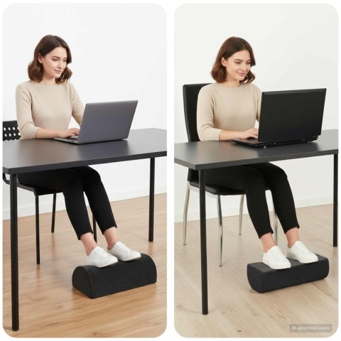 PODUSZKA NA PODNÓŻEK GŁADKI CZARNY 42X18X13CM