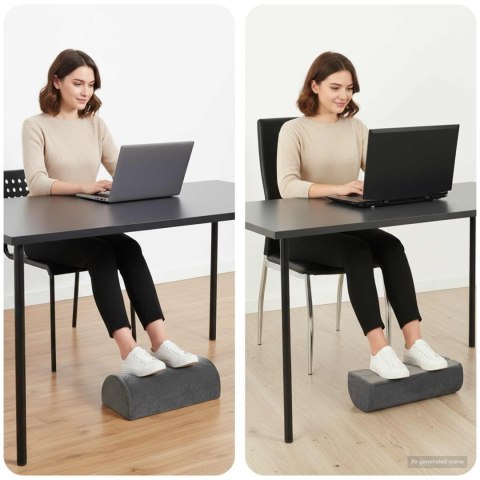 PODUSZKA NA PODNÓŻEK GŁADKI SZARY 42X18X13CM