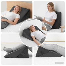 PODUSZKA W KSZTAŁCIE KLINU INNY SZARY 55X55X26CM