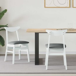 KRZESŁA JADALNE 2 SZT. BIAŁY 42X47.5X81CM DREWNO GUMOWE