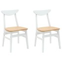 KRZESŁA JADALNE 2 SZT. BIAŁY 42X47.5X81CM DREWNO GUMOWE