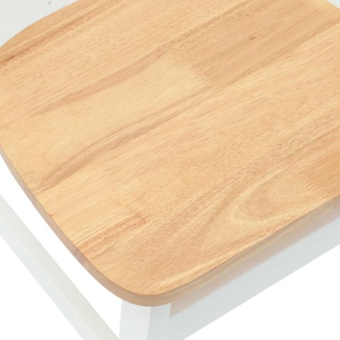 KRZESŁA JADALNE 2 SZT. BIAŁY 42X47.5X81CM DREWNO GUMOWE