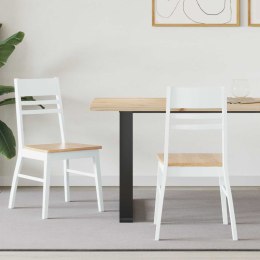 KRZESŁA JADALNE 2 SZT. BIAŁY 43X54X89CM DREWNO GUMOWE