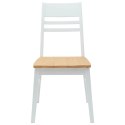 KRZESŁA JADALNE 2 SZT. BIAŁY 43X54X89CM DREWNO GUMOWE