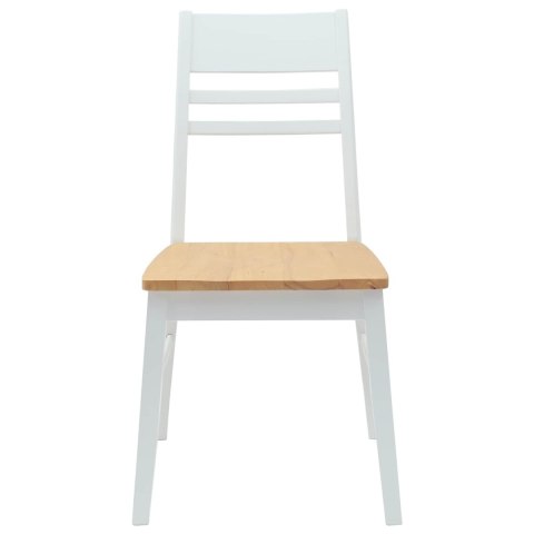 KRZESŁA JADALNE 2 SZT. BIAŁY 43X54X89CM DREWNO GUMOWE