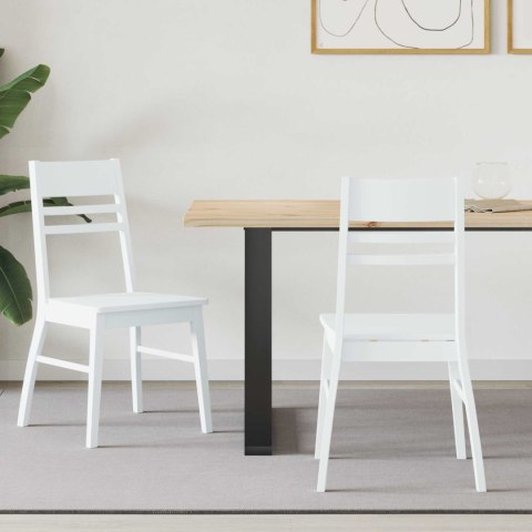 KRZESŁA JADALNE 2 SZT. BIAŁY 43X54X89CM DREWNO GUMOWE