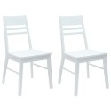 KRZESŁA JADALNE 2 SZT. BIAŁY 43X54X89CM DREWNO GUMOWE