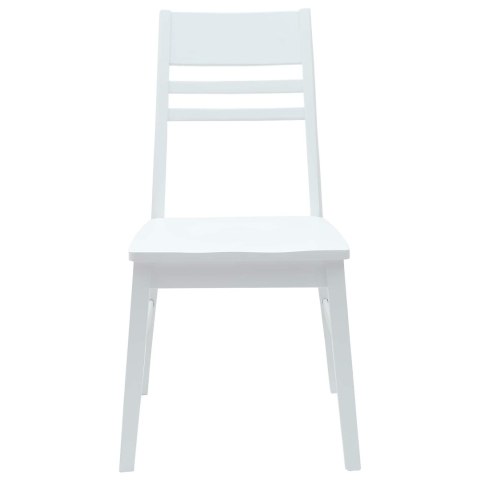 KRZESŁA JADALNE 2 SZT. BIAŁY 43X54X89CM DREWNO GUMOWE