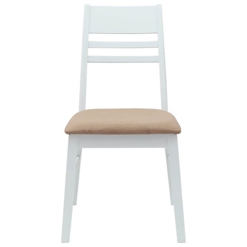 KRZESŁA JADALNE 2 SZT. BIAŁY 43X54X89CM DREWNO GUMOWE