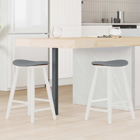 KRZESŁA JADALNE 2 SZT. BIAŁY 46X37X63CM DREWNO GUMOWE