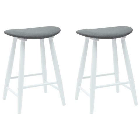 KRZESŁA JADALNE 2 SZT. BIAŁY 46X37X63CM DREWNO GUMOWE