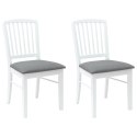 KRZESŁA JADALNE 2 SZT. BIAŁY 50X52,5X91CM DREWNO GUMOWE