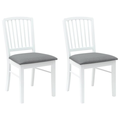 KRZESŁA JADALNE 2 SZT. BIAŁY 50X52,5X91CM DREWNO GUMOWE