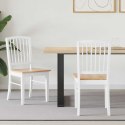 KRZESŁA JADALNE 2 SZT. BIAŁY 50X52,5X91CM DREWNO GUMOWE