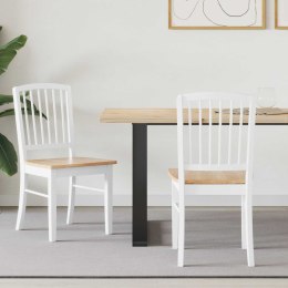 KRZESŁA JADALNE 2 SZT. BIAŁY 50X52,5X91CM DREWNO GUMOWE