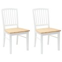 KRZESŁA JADALNE 2 SZT. BIAŁY 50X52,5X91CM DREWNO GUMOWE