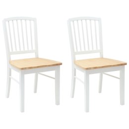 KRZESŁA JADALNE 2 SZT. BIAŁY 50X52,5X91CM DREWNO GUMOWE