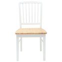 KRZESŁA JADALNE 2 SZT. BIAŁY 50X52,5X91CM DREWNO GUMOWE