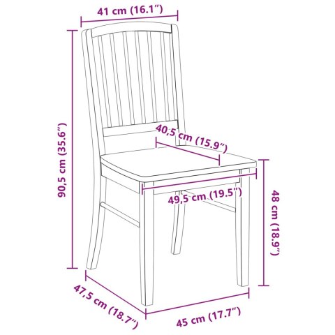 KRZESŁA JADALNE 2 SZT. BIAŁY 50X52,5X91CM DREWNO GUMOWE