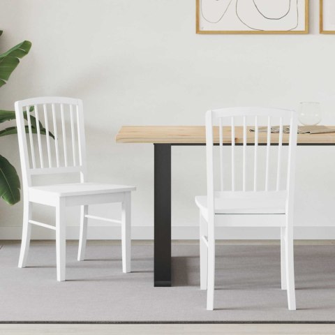 KRZESŁA JADALNE 2 SZT. BIAŁY 50X52,5X91CM DREWNO GUMOWE