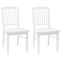 KRZESŁA JADALNE 2 SZT. BIAŁY 50X52,5X91CM DREWNO GUMOWE