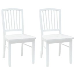 KRZESŁA JADALNE 2 SZT. BIAŁY 50X52,5X91CM DREWNO GUMOWE