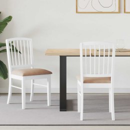 KRZESŁA JADALNE 2 SZT. BIAŁY 50X52,5X91CM DREWNO GUMOWE