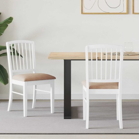 KRZESŁA JADALNE 2 SZT. BIAŁY 50X52,5X91CM DREWNO GUMOWE