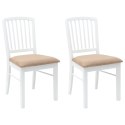 KRZESŁA JADALNE 2 SZT. BIAŁY 50X52,5X91CM DREWNO GUMOWE