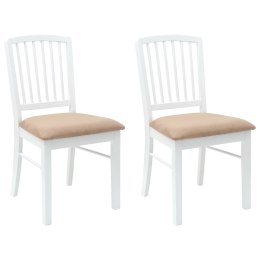 KRZESŁA JADALNE 2 SZT. BIAŁY 50X52,5X91CM DREWNO GUMOWE
