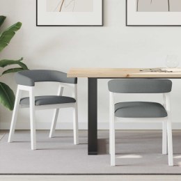 KRZESŁA JADALNE 2 SZT. BIAŁY 54X57X73CM DREWNO GUMOWE