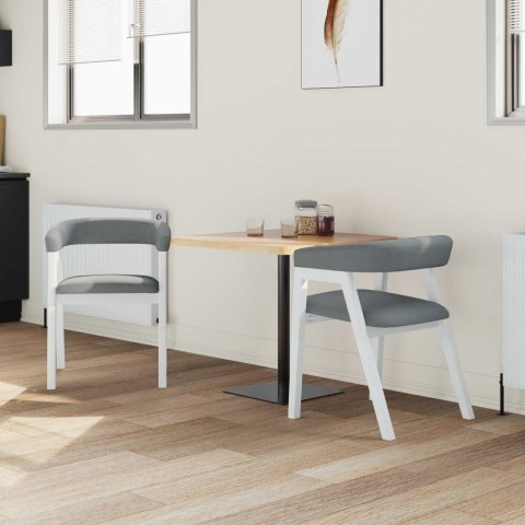 KRZESŁA JADALNE 2 SZT. BIAŁY 54X57X73CM DREWNO GUMOWE