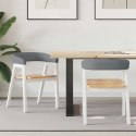 KRZESŁA JADALNE 2 SZT. BIAŁY 54X57X73CM DREWNO GUMOWE