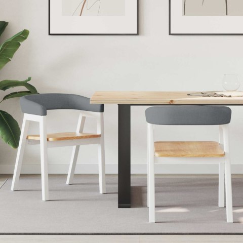 KRZESŁA JADALNE 2 SZT. BIAŁY 54X57X73CM DREWNO GUMOWE