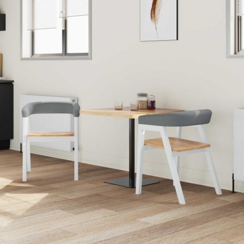 KRZESŁA JADALNE 2 SZT. BIAŁY 54X57X73CM DREWNO GUMOWE