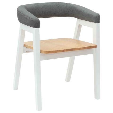 KRZESŁA JADALNE 2 SZT. BIAŁY 54X57X73CM DREWNO GUMOWE