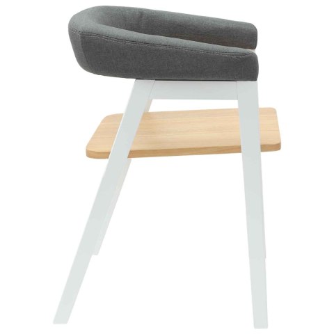 KRZESŁA JADALNE 2 SZT. BIAŁY 54X57X73CM DREWNO GUMOWE