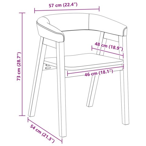 KRZESŁA JADALNE 2 SZT. BIAŁY 54X57X73CM DREWNO GUMOWE